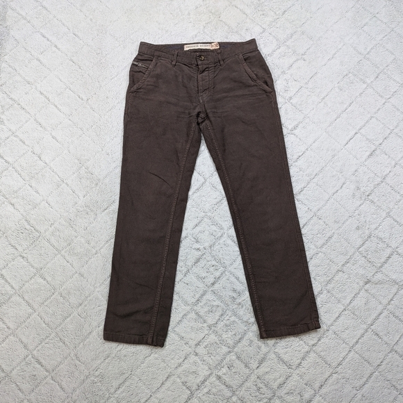 John Varvatos Converse Pants Mens 30 Brown Cotton Twill Straight Chunckin Skinny - Picture 1 of 10